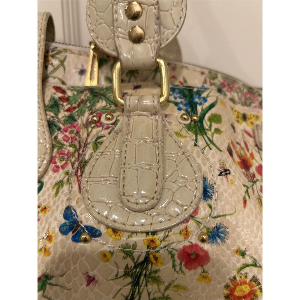 Nicole Lee Large Tote Bag/Purse Cream w Floral Design - Picture 6 of 16